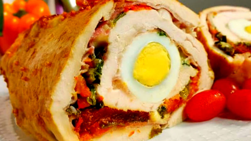 Arrollado de pollo