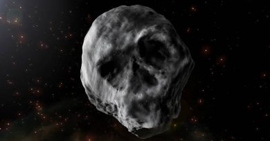 Asteroide en la noche Halloween